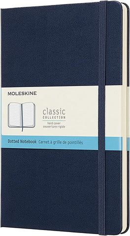 Moleskine Classic Notebook, Hard Cover, Large (5" x 8.25") Dotted, Sapphire Blue, 240 Pages