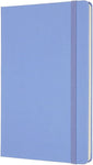 Moleskine Classic Notebook, Hard Cover, Large (5" x 8.25") Plain/Blank, Hydrangea Blue, 240 Pages