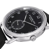 Stuhrling 207 02 Cuvette Decor  Quartz Leather Strap Black Mens Watch