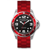 Stuhrling  675.02 675 02 SET Aquadiver  Quartz Red Accented Mens Watch Set