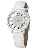 Stuhrling 388LS 01 Lady Edinburgh Date White  Quartz Leather Womens Watch