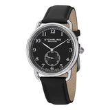 Stuhrling 207 02 Cuvette Decor  Quartz Leather Strap Black Mens Watch