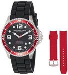 Stuhrling  675.02 675 02 SET Aquadiver  Quartz Red Accented Mens Watch Set