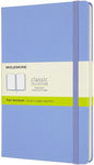 Moleskine Classic Notebook, Hard Cover, Large (5" x 8.25") Plain/Blank, Hydrangea Blue, 240 Pages