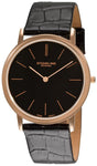 ULTRA SLIM Stuhrling 601.3345K1 Ascot  16K Rose Gold Plated Mens Watch