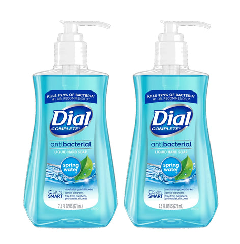 Dial Antibacterial Liquid Hand Soap Spring Water 7.5oz Blue (Pack of 2)