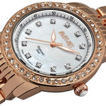 August Steiner AS8045RG Swiss Quartz Diamond Markers Crystal Bezel Womens Watch