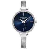Stuhrling 3949 1 Crystal Accented Stainless Steel Bracelet Blue Womens Watch