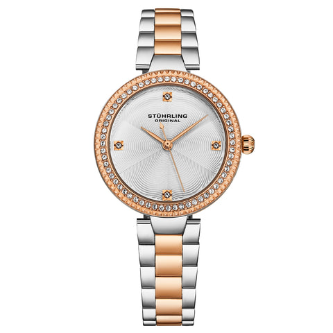 Stuhrling Original 4043 3 Brilliance Two Tone Stainless Steel Womens Watch