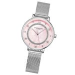 Stuhrling 3993 2 Mother of Pearl Crystal Accented Stainless Steel Womens Watch