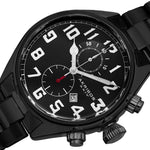 Akribos XXIV AK853BK Chronograph Date Black Stainless Steel Mens Watch
