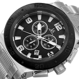 Joshua & Sons JX104SSB Swiss Quartz Chronograph Date Silvertone Black Mens Watch