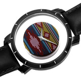 Akribos AK665XBK Swiss Quartz Transparent Multicolored Dial Black Mens Watch