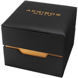 Akribos AK935YG Textured Dial Date Genuine Leather Strap Men's Watch