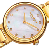 Akribos XXIV AK877YG Diamond Markers Mother of Pearl Dial Goldtone Womens Watch