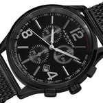 Akribos AK719BK Swiss Quartz Chronograph Tachymeter Date Black Mens Watch