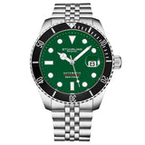 Stuhrling 4045 3 Automatic Depthmaster Date Green Stainless Steel Mens Watch