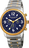 Akribos XXIV AK783TTG Swiss Quartz Tachymeter Day Date GMT Blue Dial Mens Watch