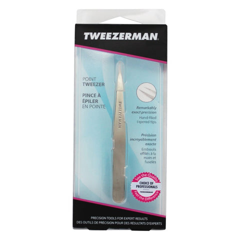 Tweezerman 1240-R Solid Silver Stainless Steel Point Tweezer Sealed