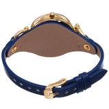 Akribos XXIV AK761BU Swiss Quartz Goldtone Blue Leather Strap Womens Watch