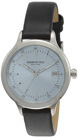 Kenneth Cole 10030827 Quartz Date Black Leather Womens Watch