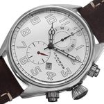 Akribos XXIV AK706BR Chronograph Date Brown Leather Strap Silvertone Mens Watch