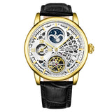 Stuhrling 3926 2 Legacy Automatic Skeleton Dual Time AM/PM Leather Mens Watch