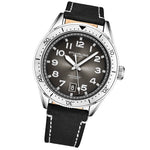 Stuhrling 3989 3 Monaco Quartz Date Black Leather Strap Mens Watch