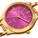 August Steiner AS8222YGPK Genuine Diamond Markers Chain Link Bracelet Women's Watch