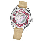 Stuhrling 995 01 Lily Mother of Pearl Crystal Accented Flower Womens Watch