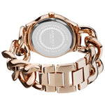 Akribos XXIV AK608RG Swiss Genuine Diamond Twist Chain Bracelet Womens Watch