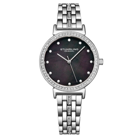 Stuhrling 3988 1 Symphony Crystal Accented Mother of Pearl Womens Watch