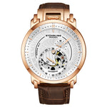 Stuhrling 942 02 Savoy Automatic Skeleton Brown Leather Strap Mens Watch