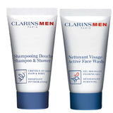 Clarins Men Active Face Wash Foaming Gel + Shampoo & Shower 30ml 1.06oz Each New Travel Size