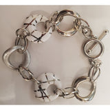 Invicta J0127 Fiorentina Aloysius Sterling Silver 9" Ceramic Loops Bracelet