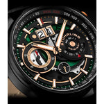 Stuhrling 923 04 Ace Aviator Quartz Chronograph Date Skeleton Leather Mens Watch
