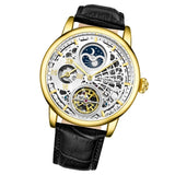 Stuhrling 3926 2 Legacy Automatic Skeleton Dual Time AM/PM Leather Mens Watch