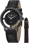 Stuhrling 388G2 SET 04 Winchester Cathedral Black Ion-Plated Mens Watch Set