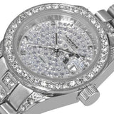 Akribos XXIV AK487SS Date Crystal Diamond Accents Stainless Steel Womens Watch