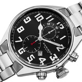 Akribos XXIV AK853SSB Chronograph Date Black Dial Stainless Steel Mens Watch