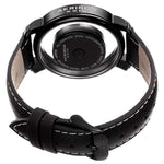 Akribos XXIV AK856BK See Through Dial Leather Strap Black Mens Watch