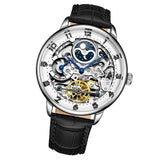 Stuhrling 3925 1 Legacy Automatic Skeleton Dual Time AM/PM Leather Mens Watch