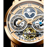 Stuhrling 371B 04 Luciano Automatic Skeleton Dual Time AM/PM Bracelet Mens Watch