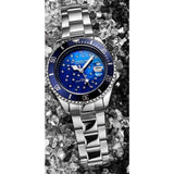 Stuhrling Original 3977 3 Quartz Crystal Accented Date Bracelet Womens Watch