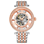 Stuhrling 3944 3 Delphi Automatic Skeleton Crystal Accented Womens Watch