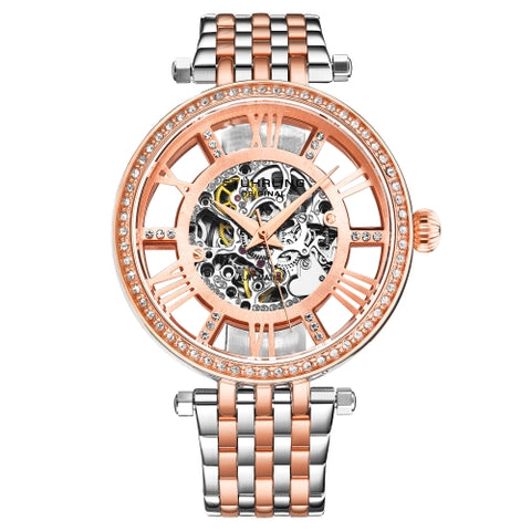 Stuhrling 3944 3 Delphi Automatic Skeleton Crystal Accented Womens Watch