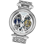 Stuhrling 4003 1 Legacy Automatic Dual Time AM/PM Skeleton Mens Watch