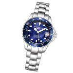 Stuhrling 3950L 2 Blue Mother of Pearl Date Stainless Steel Womens Watch