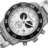 Akribos XXIV AK669SSW Swiss Quartz Chronograph Date Stainless Steel Mens Watch