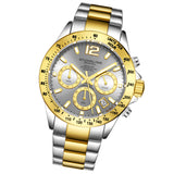 Stuhrling 3961A 4 Quartz Chronograph Date Stainless Steel Bracelet Mens Watch